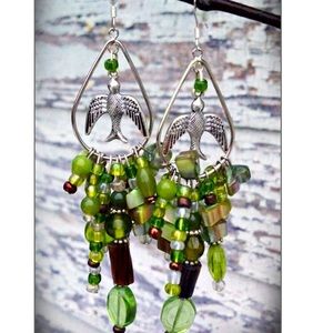 Birds in a Tree Dangle Earrings